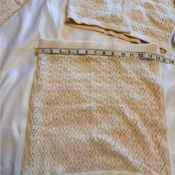 Cream Crochet Knit Cardigan & Skirt Set - Picture 2 of 10